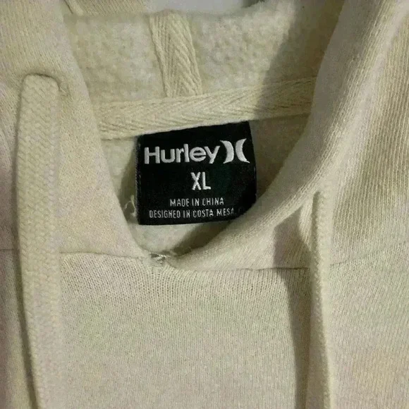 Men’s XL Hurley hoodie cream color EUC - Picture 3 of 5